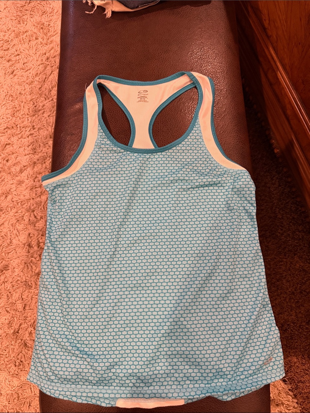Champion Light Blue Honeycomb Racerback Tank with White Trim